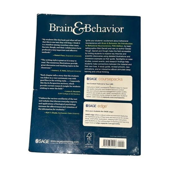 Brain & Behavior: An Introduction to Behavioral Neuroscience Book 5th Edition - Picture 2 of 4